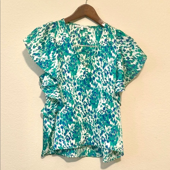 Collective Concepts Leopard Print Flutter Top SzXS - Picture 1 of 4